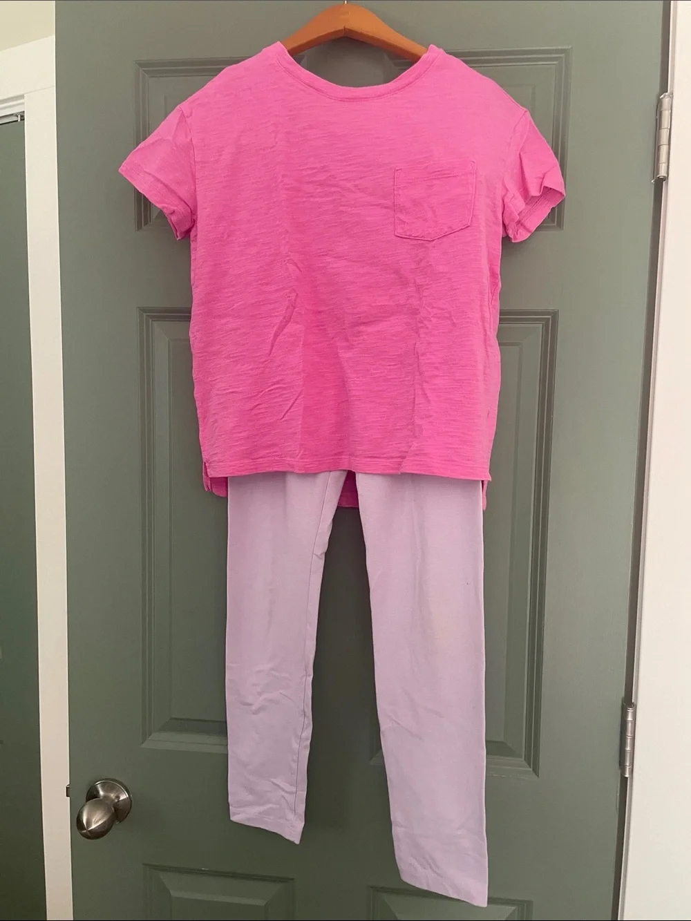 Justice Light Purple Leggings with Pink Top